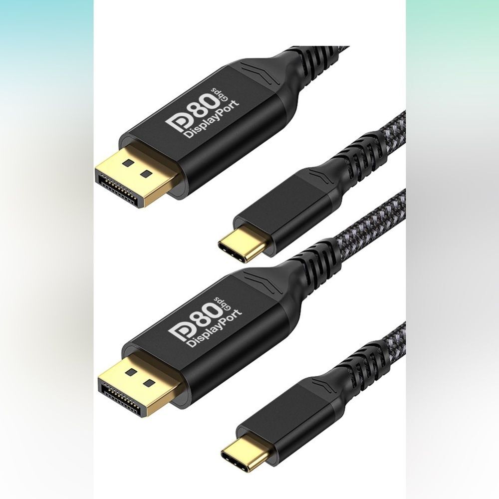 QCEs Unidirectional USB C to DisplayPort 2.1 Cable 2Pack